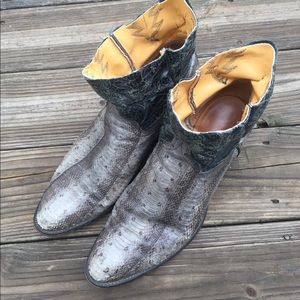 Fierce snake skin CUT cowboy boots